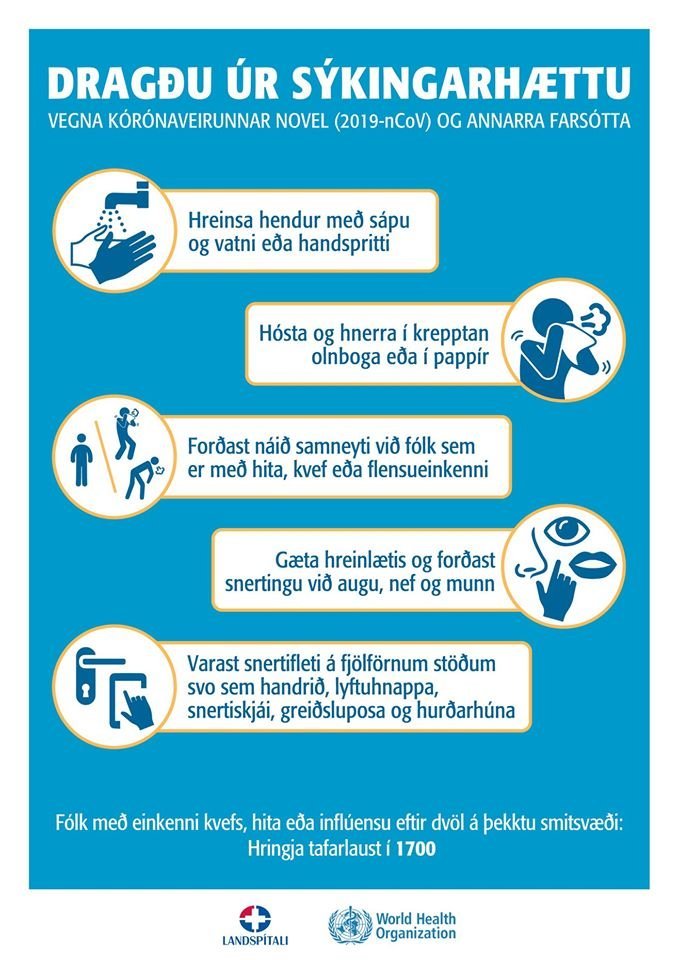 Leiðbeiningar frá embætti Landlæknis