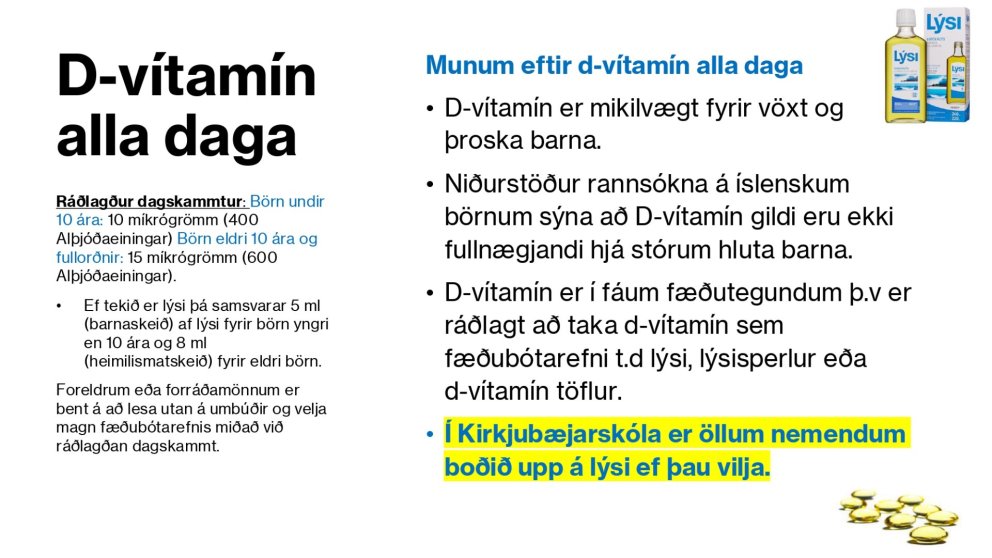 D-vítamín alla daga