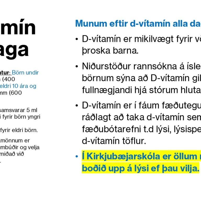 D-vítamín alla daga